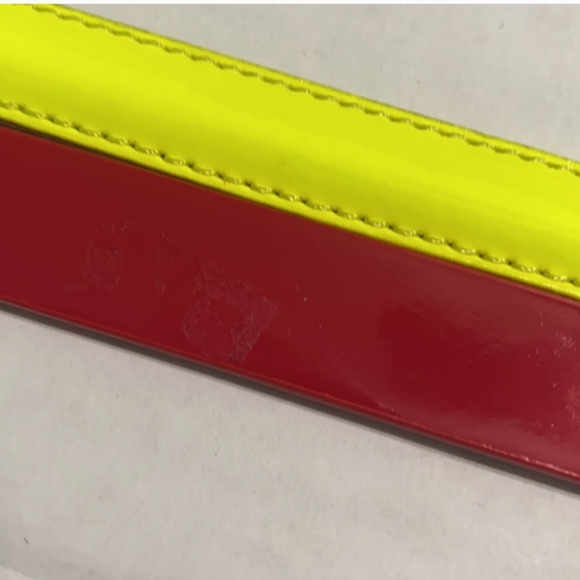 2 Skinny Belts Red & Yellow Size M/L - Picture 4 of 10